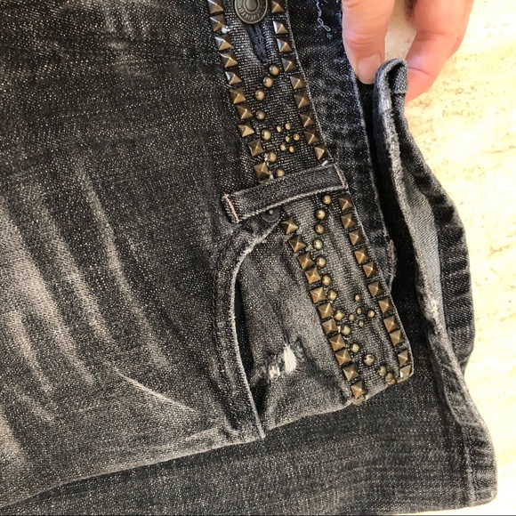 7 For All Mankind black faded A pocket jeans sz 27 - Picture 7 of 16